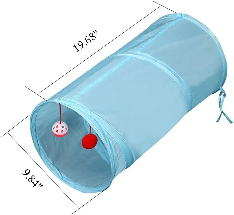iHOO Cat Play Tunnel Toys Collapsible Pet Tube Indoor Outdoor Pet Training Accessory Gift for Small Pets Dogs Cats Rabbits Exercising Hiding Training and Running