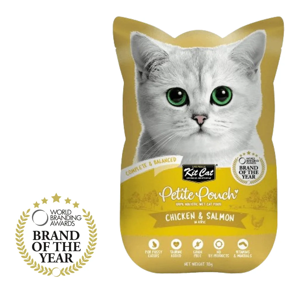 Kit Cat Chicken, Chicken & Salmon and Tuna & Salmon Cat Wet Food Combo