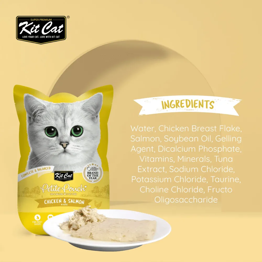 Kit Cat Chicken, Chicken & Salmon and Tuna & Salmon Cat Wet Food Combo
