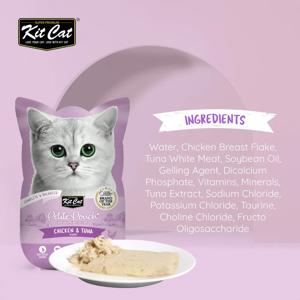 Kit Cat Tuna & White Fish, Chicken & Tuna, Tuna & Salmon Fish Cat Wet Food Combo