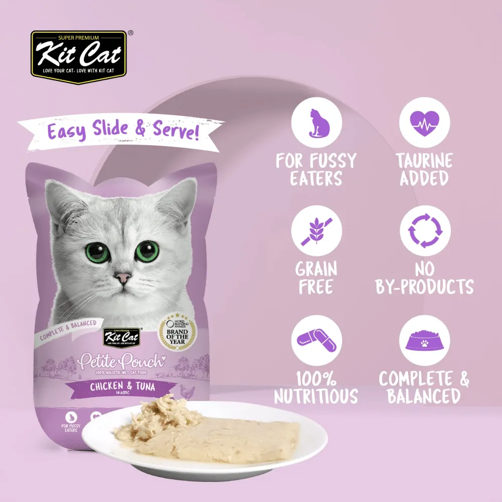 Kit Cat Tuna & White Fish, Chicken & Tuna, Tuna & Salmon Fish Cat Wet Food Combo