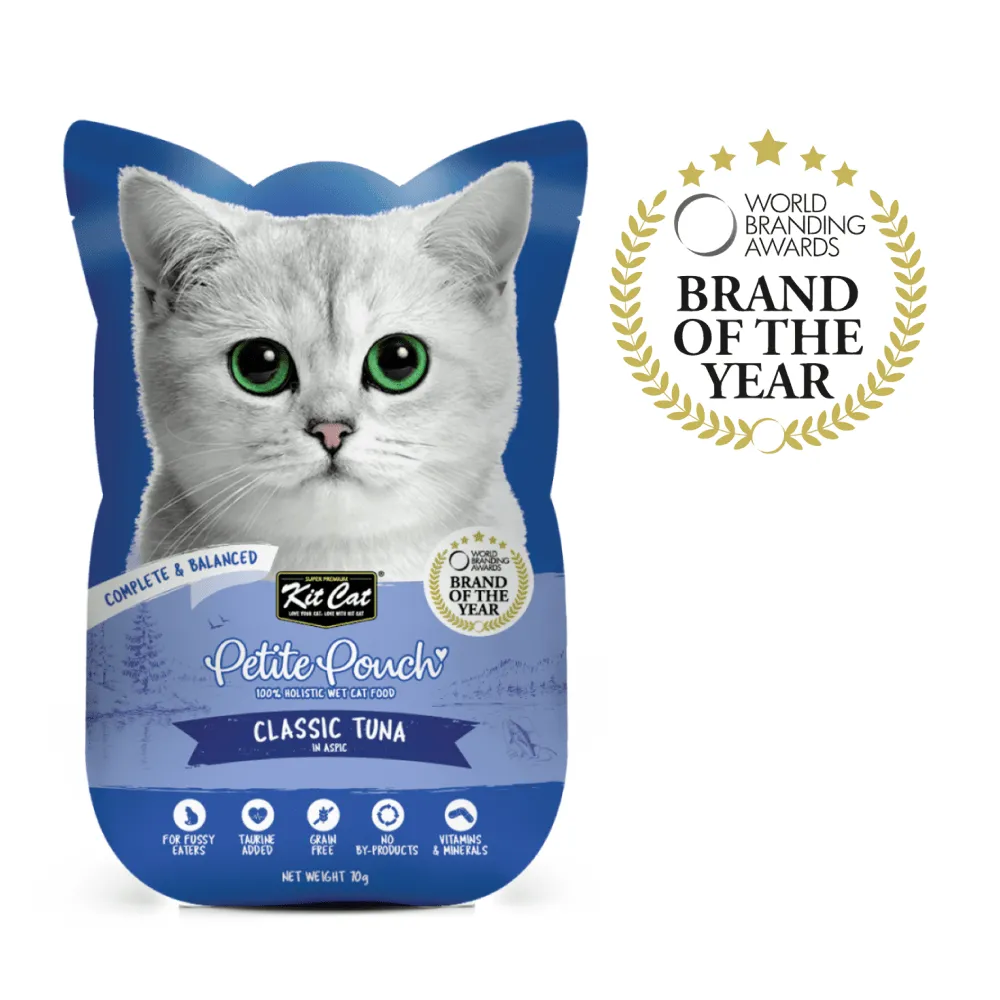 Kit Cat Tuna and White Fish, Tuna & Salmon Fish and Classic Tuna Cat Wet Food Combo