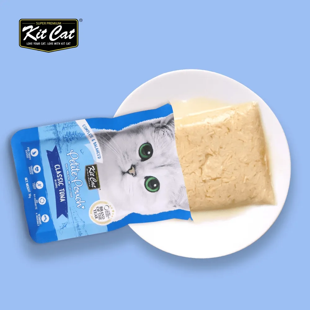 Kit Cat Tuna and White Fish, Tuna & Salmon Fish and Classic Tuna Cat Wet Food Combo