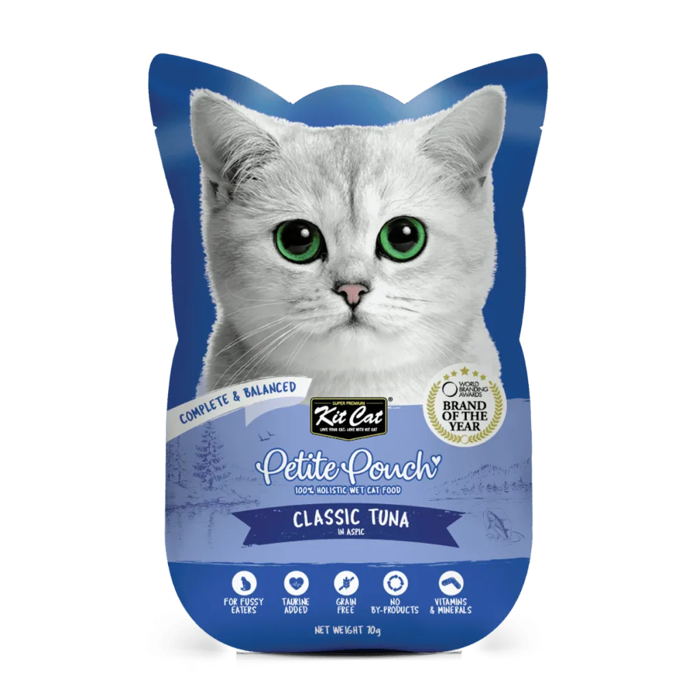 Kit Cat Tuna and White Fish, Tuna & Salmon Fish and Classic Tuna Cat Wet Food Combo