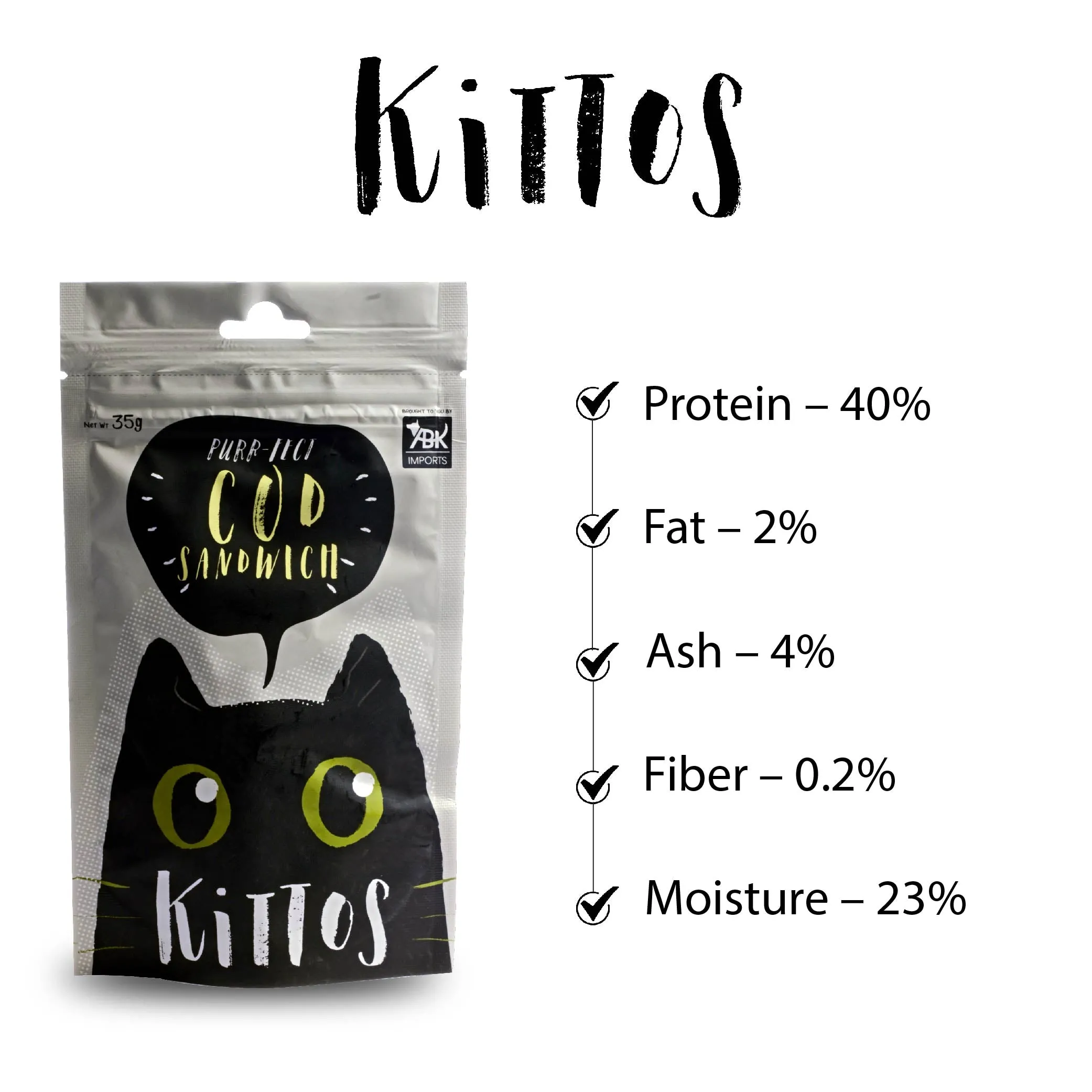 Kittos Purr Fect Cod Sandwich Cat Treat
