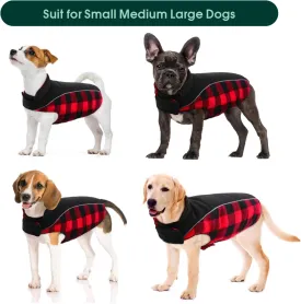 Kuoser Reversible Dog Coat, Warm Waterproof Dog Jacket, British Style Plaid Dog Winter Coats, Puppy Cold Weather Vest Windproof Outdoor Clothes Dog Snow Jackets for Extra Large Dogs XXXL