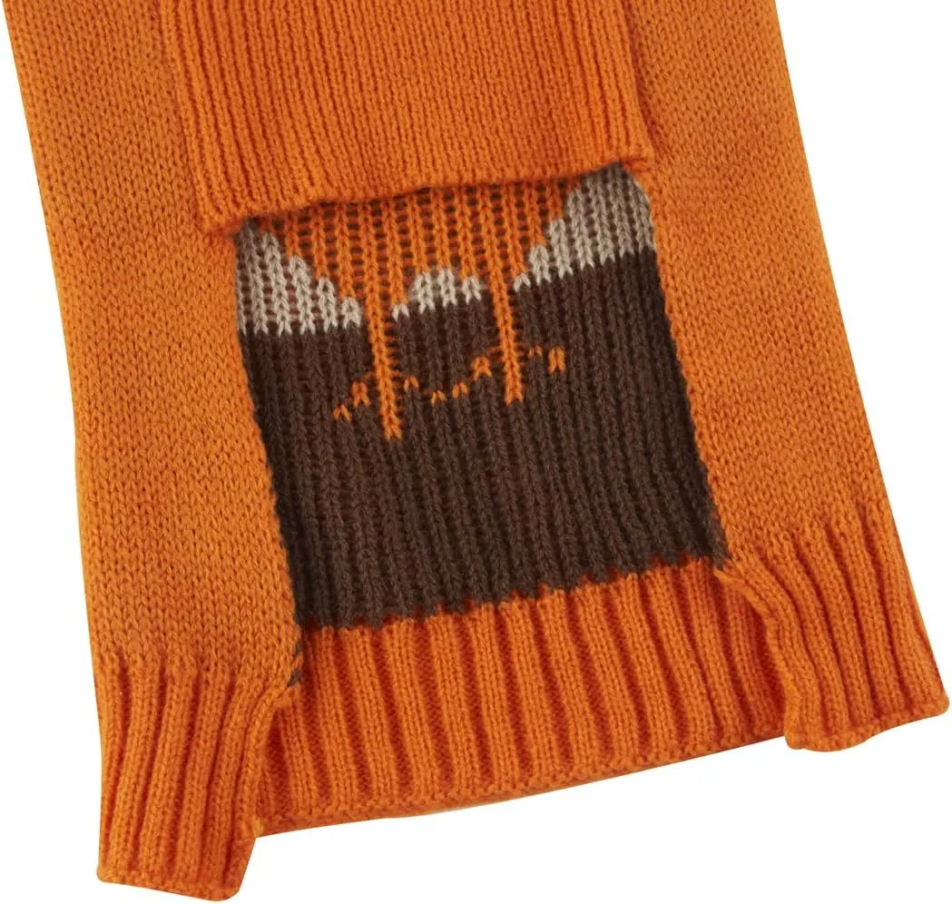 Lanyarco Thanksgiving Dog Outfit Turkey Puppy Cat Costume Sweater Fall Clothes, X-Small (XS) Size 9" Back Length Orange