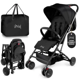 Lightweight Baby Stroller, Folding Travel Stroller with Reclining Seat, Canopy, 5-Point Safety Harness, Storage Basket, Smooth Wheels, Compact Portable Design (39.8" x 18.7" x 32.3")