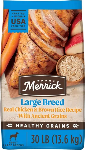 Merrick Healthy Grains Premium Large Breed Dry Dog Food, Wholesome And Natural Kibble For Big Dogs, Chicken - 30.0 lb. Bag