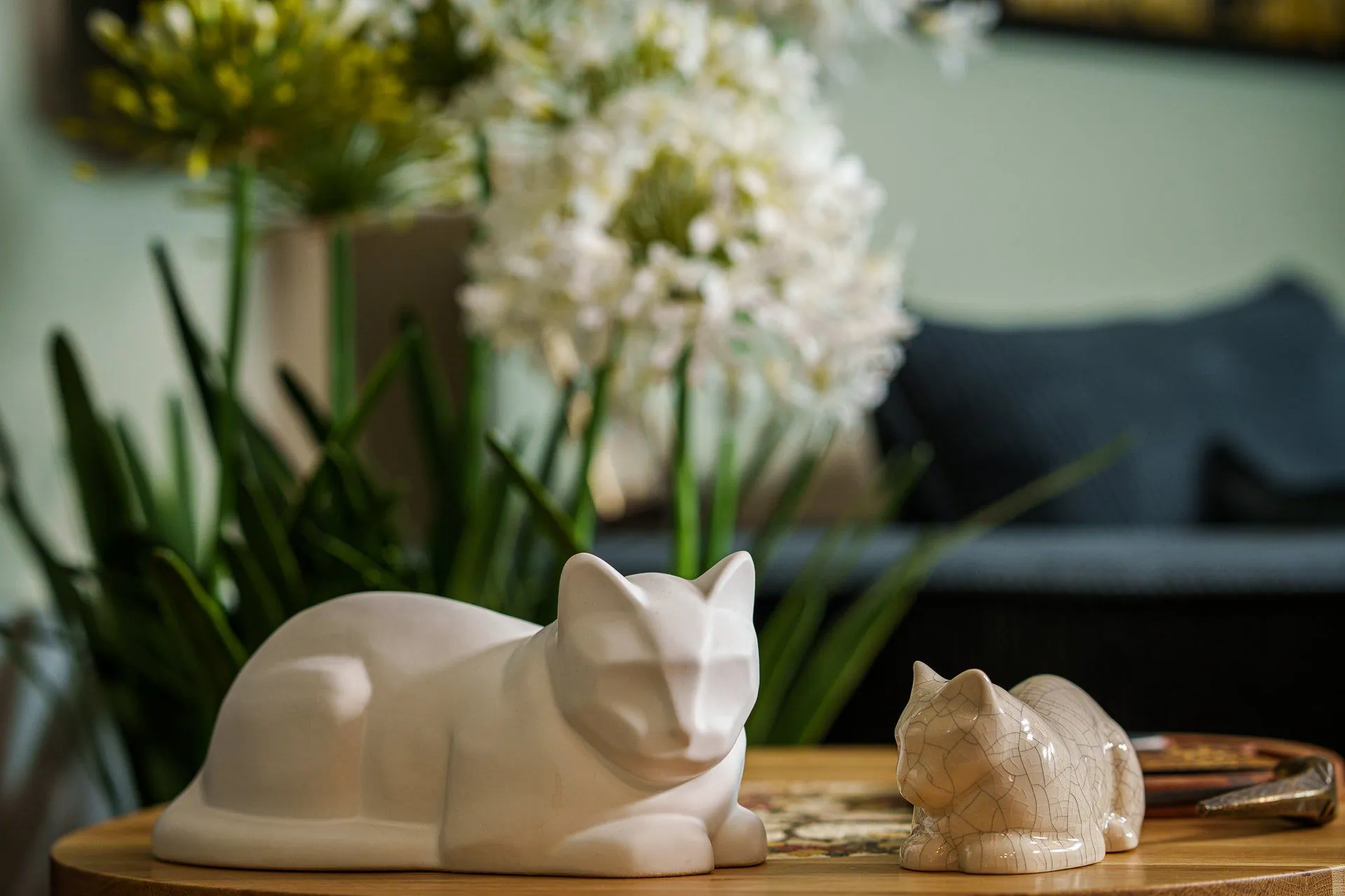 Mini Cat Memorial Bundle - 4 Pieces - Portrait | Urn | Nameplate Holder | Scented Candle