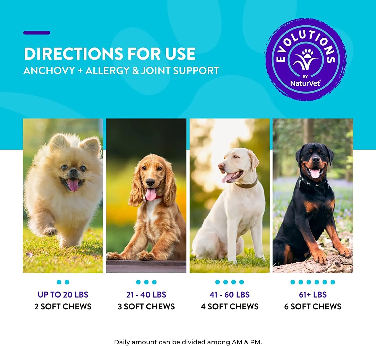 Naturvet Evolutions Anchovy   Allergy and Joint Support Soft Chews Dog Supplements - 90 Count