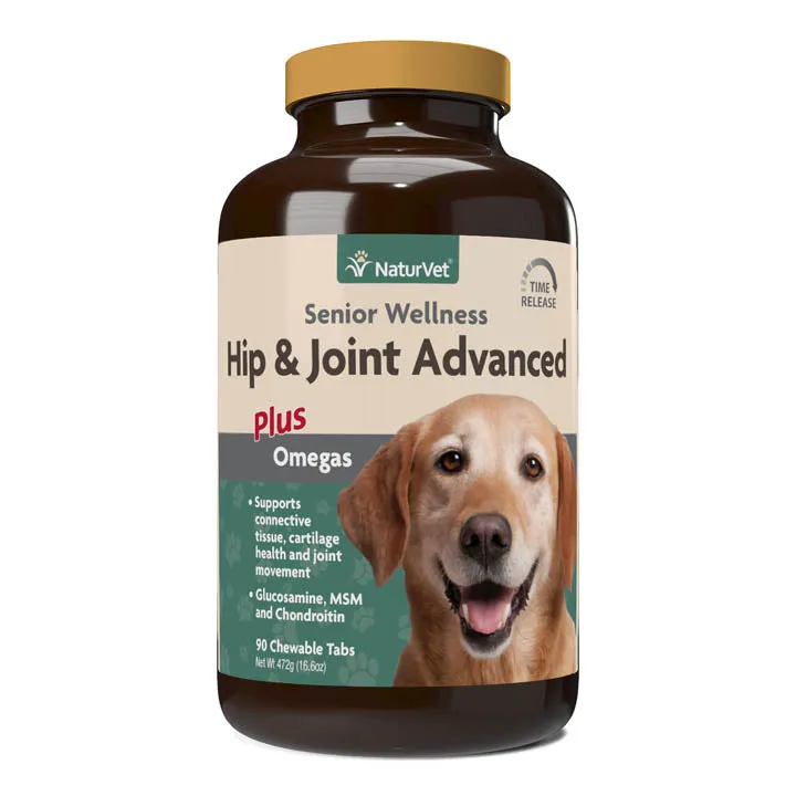 Naturvet Senior Hip & Joint Tabs TIME RELEASE Dog Supplements - 90 ct