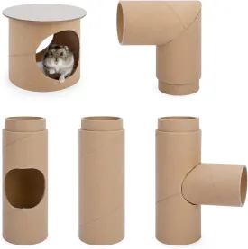 Niteangel Creative & Composable Hamster Tunnel - DIY & Build Unique Tube Burrow as Hideout for Small Sized Animals Like Hamsters Mouse Gerbils Mice (Whole Tunnel Set - Raw)
