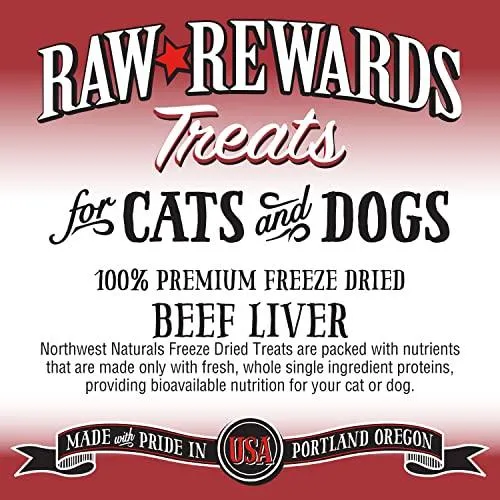 Northwest Naturals Freeze Dried Beef Liver Treat Freeze-Dried Cat and Dog Treats - 10 oz Bag