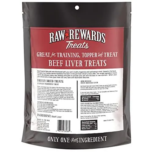 Northwest Naturals Freeze Dried Beef Liver Treat Freeze-Dried Cat and Dog Treats - 10 oz Bag