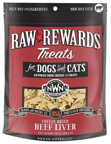 Northwest Naturals Freeze Dried Beef Liver Treat Freeze-Dried Cat and Dog Treats - 10 oz Bag