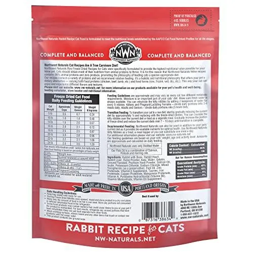 Northwest Naturals Freeze Dried Rabbit Cat Recipe Freeze-Dried Cat Treats - 4 oz Bag