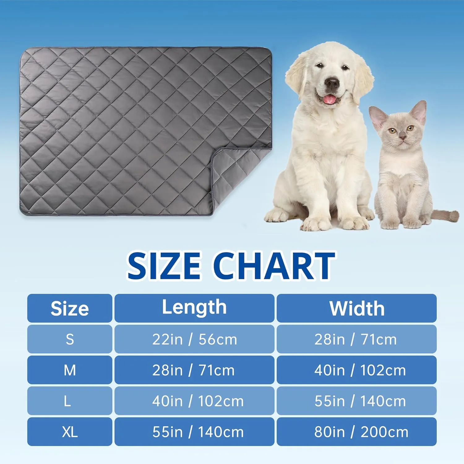 Paw Legend Dog Cooling Mat for Dogs Cat Cooling Pad for Dog Pet Cooling Mat Cooling Blanket Summer Cool Tech Fabric Washable Dog Sleeping Pad on Kennel Sofa Bed Floor Car Seats, Large, Gray