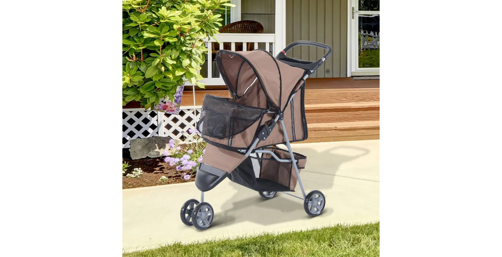 PawHut Pet Stroller D00-041CF 970 x 750 x 450 mm Brown