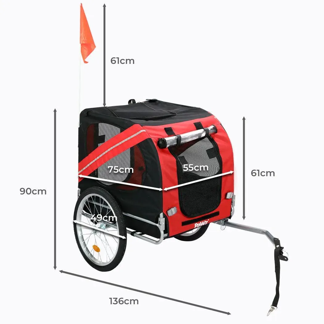 PaWz Pet Trailer Bike Foldable Pet Trailer Outdoor Cycling With Sunroof