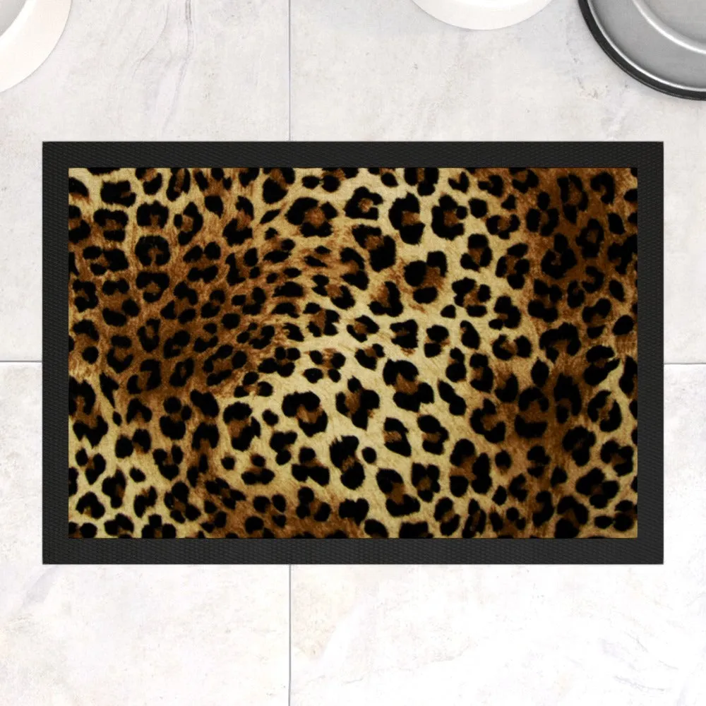 Pet Bowl Mats - Leopard