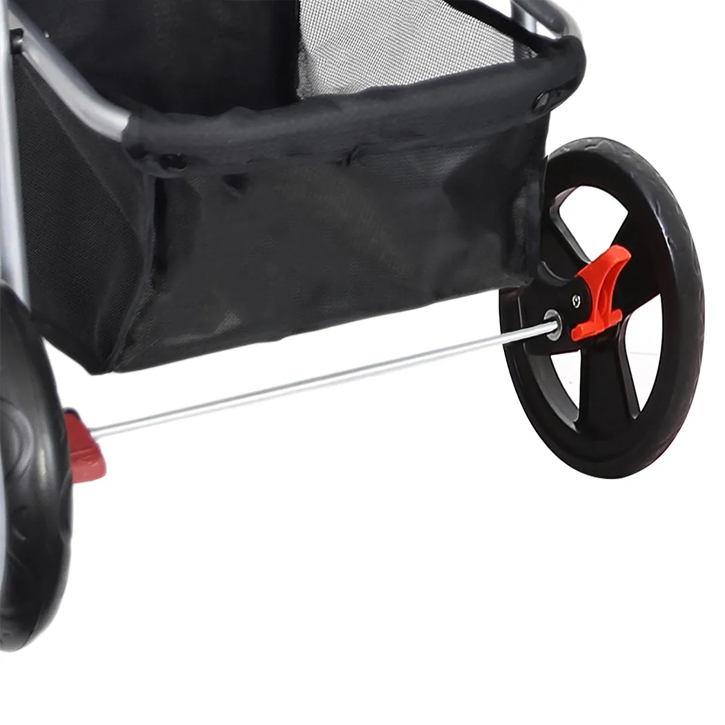 Pet Stroller 4 Wheels Dog Cat Cage Puppy Pushchair Travel Walk Carrier Pram