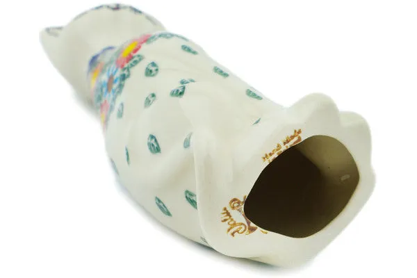 Polish Pottery 7" Cat Figurine Red-Hot Summer UNIKAT