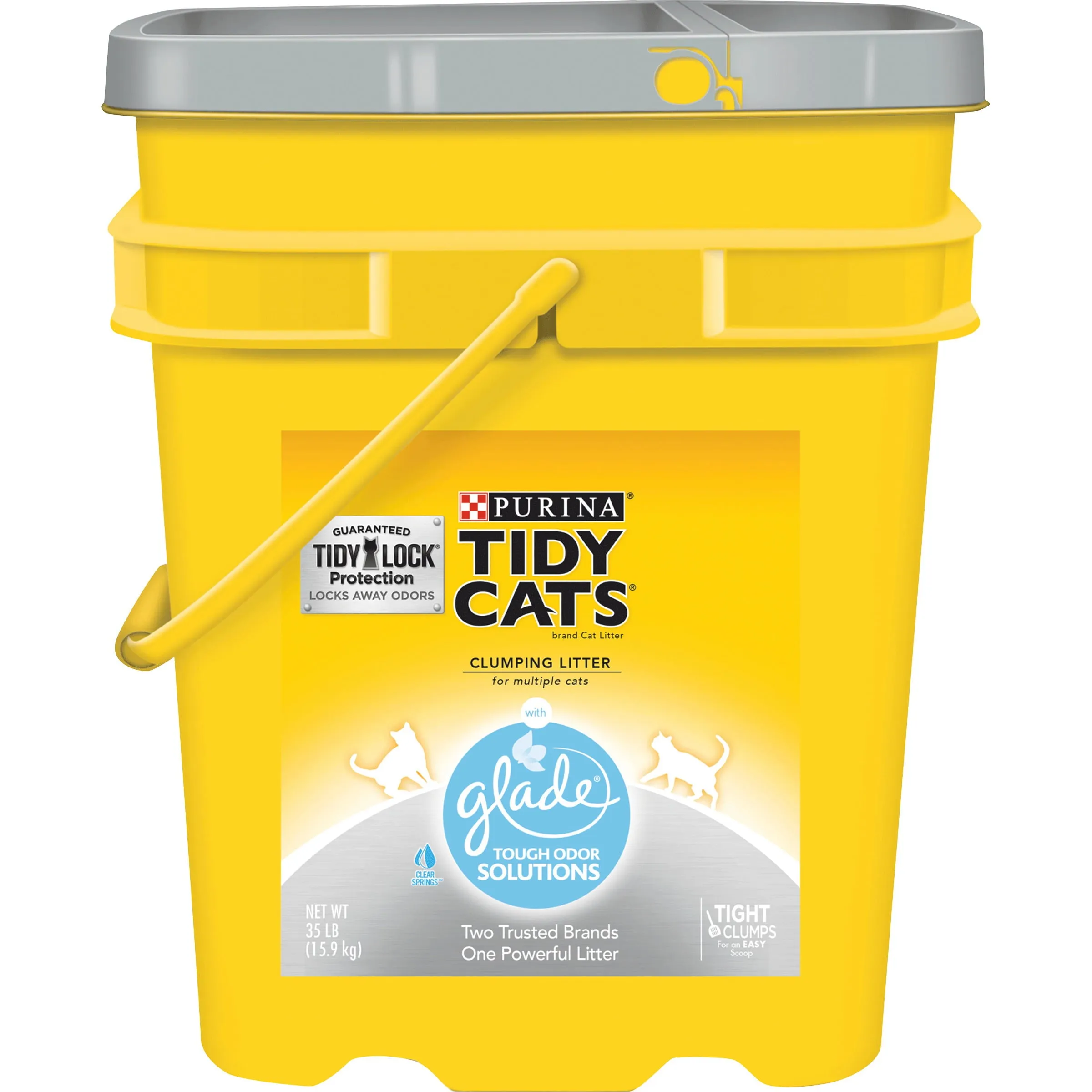 Purina Tidy Cats Clumping Cat Litter, Glade Clear Springs Multi Cat Litter, 35 lb. Pail