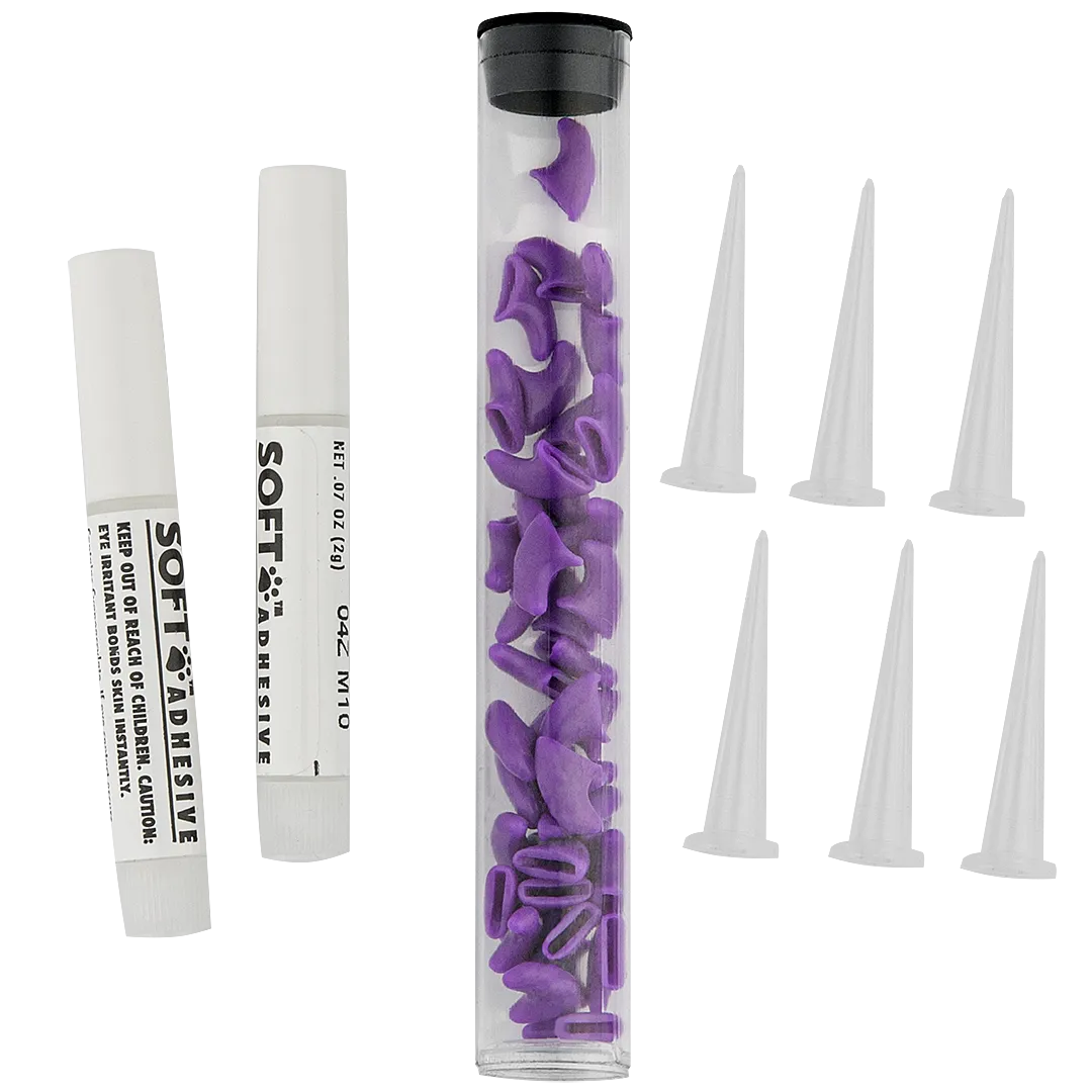 Purple Feline Medium Nail Caps by Soft Claws