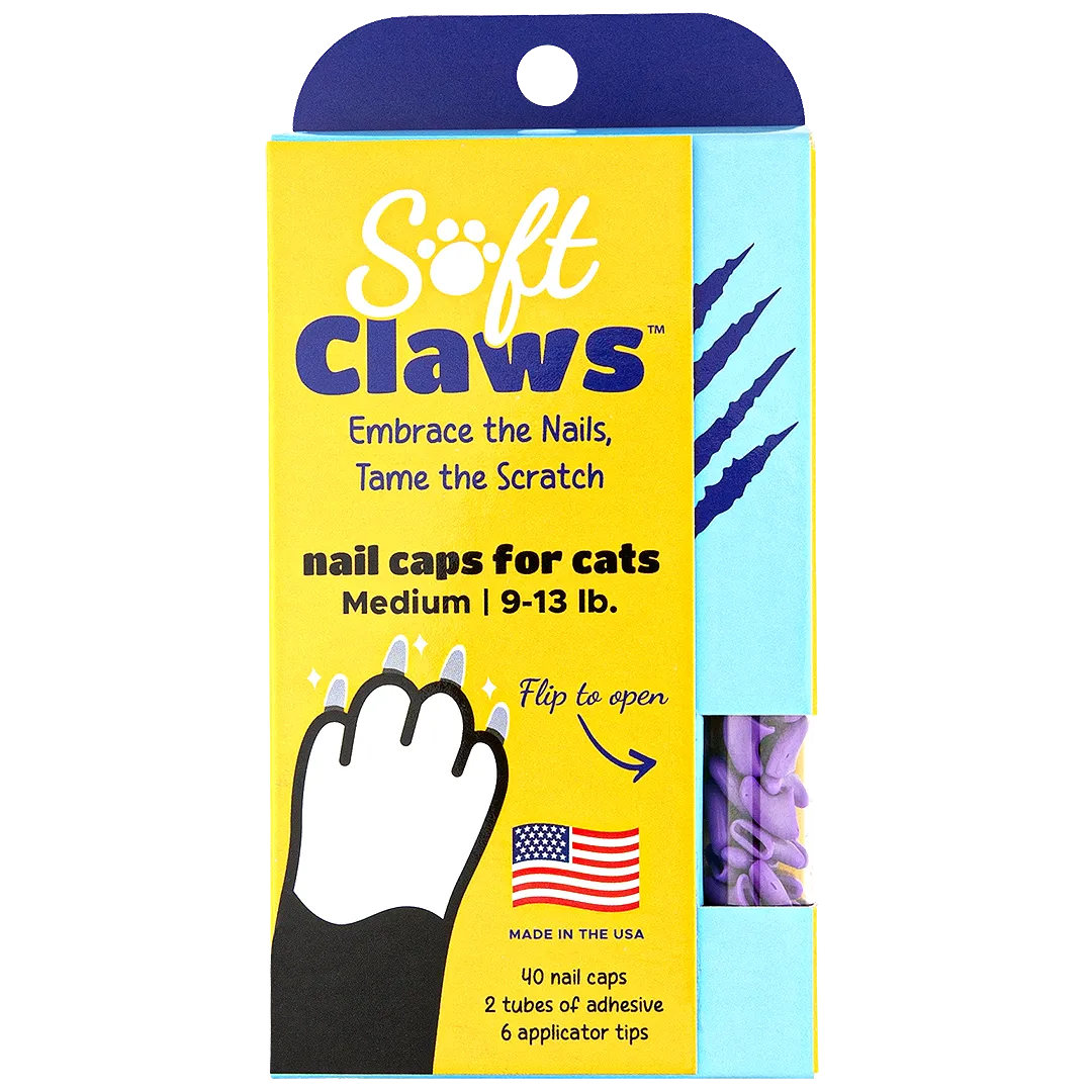 Purple Feline Medium Nail Caps by Soft Claws