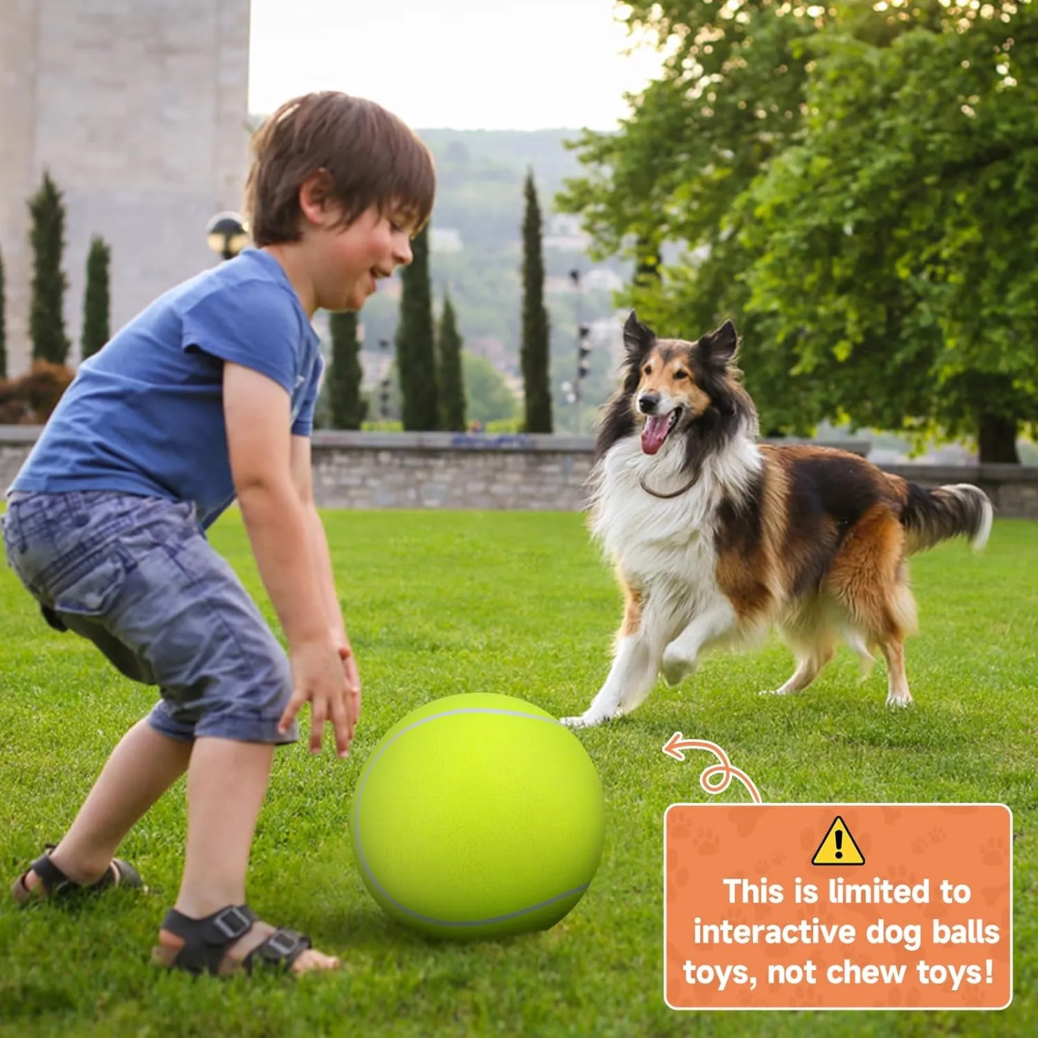 QDAN Giant Large Tennis Ball for Dogs: 9.5" Big Balls for Dog for Outdoor Play, Big Tennis Ball Dogs Toy, Tennis Ball for Small Medium Large Dog, Pet Balls, Yellow