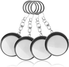 Recordable Talking Button with Keychain, 20s Voice Recording Time Sound Button Answer Buzzers Funny Buttons Record Your Own Words Also Used for Dog Pack of 4 - White and Black (Battery Included)