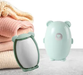 Reusable Lint Roller for Pet Hair, Super Sticky Travel Size lint Roller Mini, Portable Washable lint removers for Clothes,Cute Gel Lint Roller Bear for Carseats(Green)