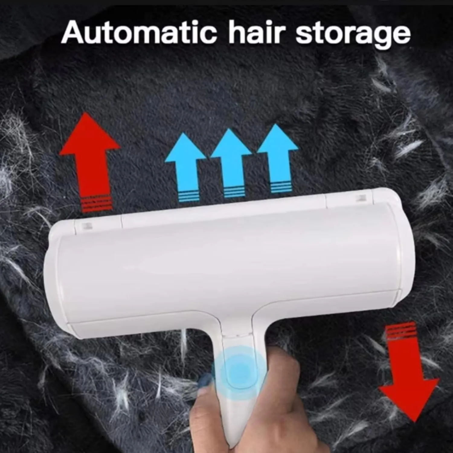 Roller Pet Hair Remover and Reusable Lint Roller, Cat and Dog Hair Remover for Furniture, Multi-Surface Fur Removal Tool, Remove and Dispose of Hair, Washable Lint Roller Easy to Use (Grey), Gray