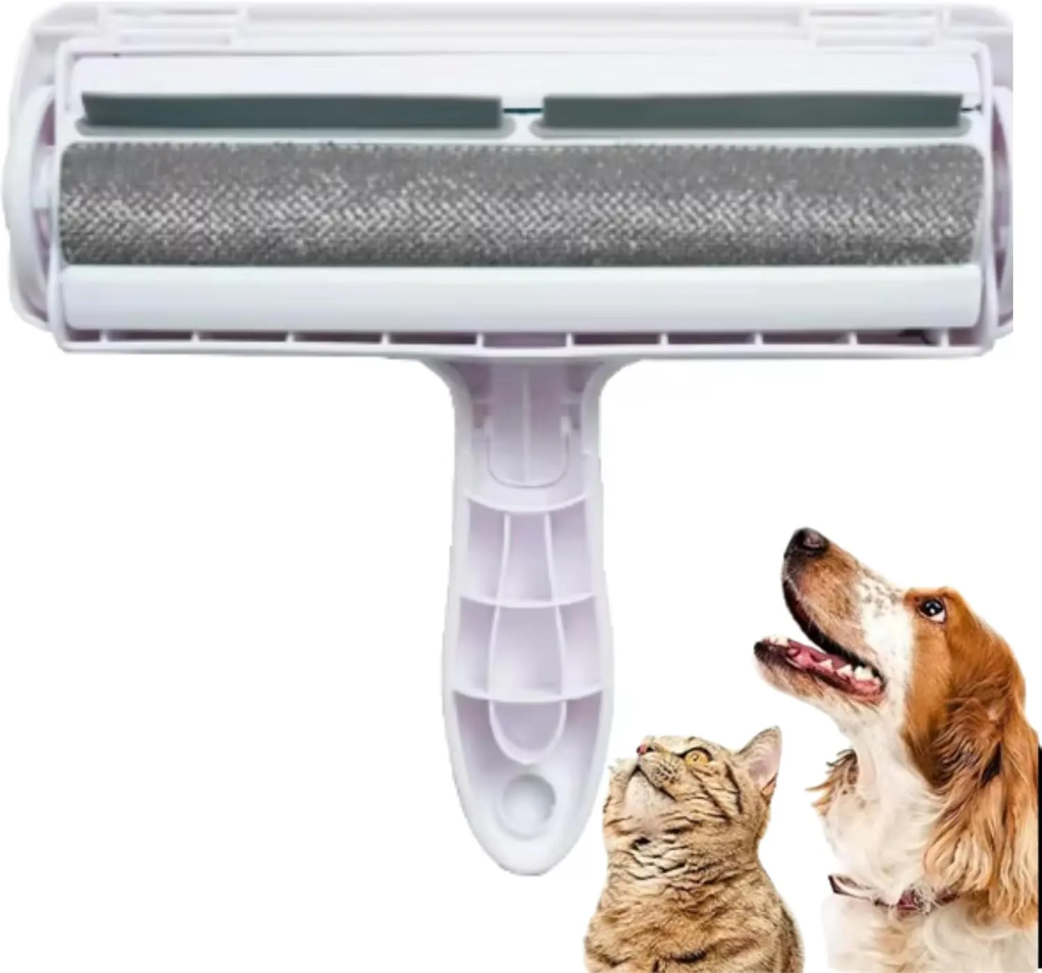Roller Pet Hair Remover and Reusable Lint Roller, Cat and Dog Hair Remover for Furniture, Multi-Surface Fur Removal Tool, Remove and Dispose of Hair, Washable Lint Roller Easy to Use (Grey), Gray
