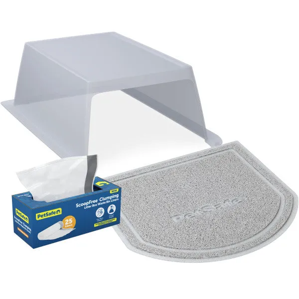 ScoopFree® Clumping Self-Cleaning Litter Box Hood and Accessory Bundle