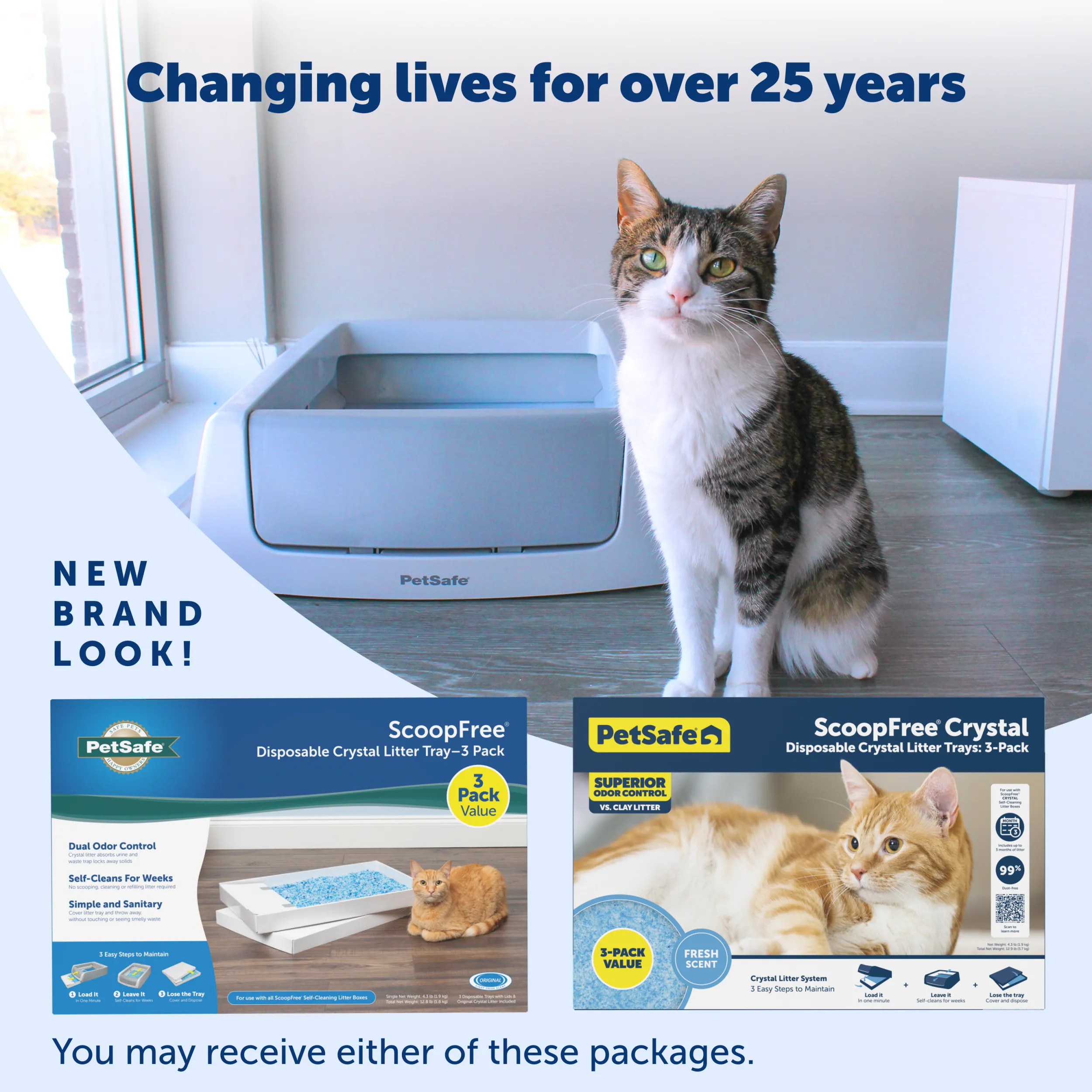 ScoopFree® Crystal Disposable Litter Tray, Fresh Scent, 3-Pack