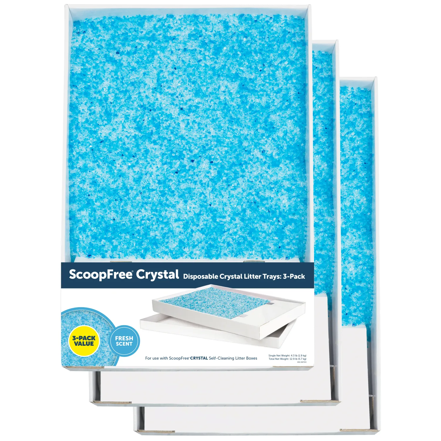ScoopFree® Replacement Blue Crystal Litter Tray (3-Pack)