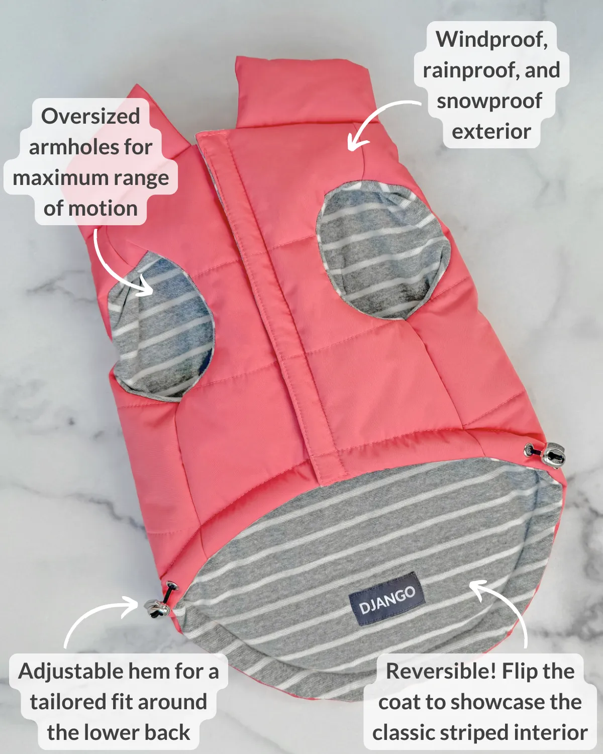 Snowline™ Puffer Dog Coat - Rose Petal Pink