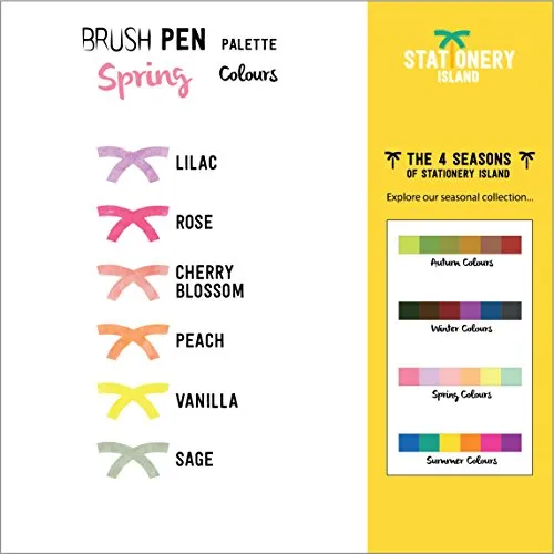 Spring Colours Brush Pens - Pack of 6