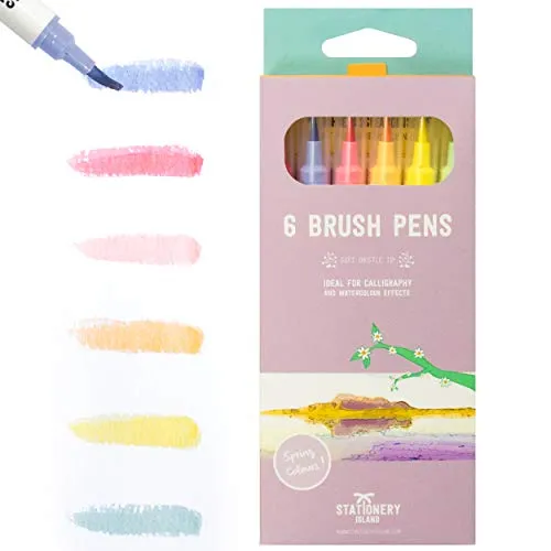 Spring Colours Brush Pens - Pack of 6
