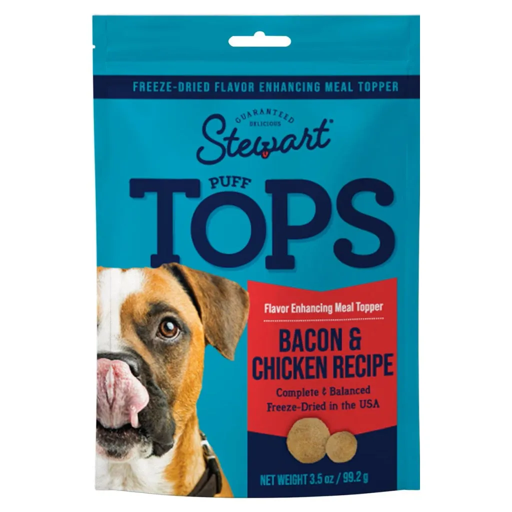 Stewart PuffTops Bacon & Chicken Freeze-Dried Food Topper for Dogs