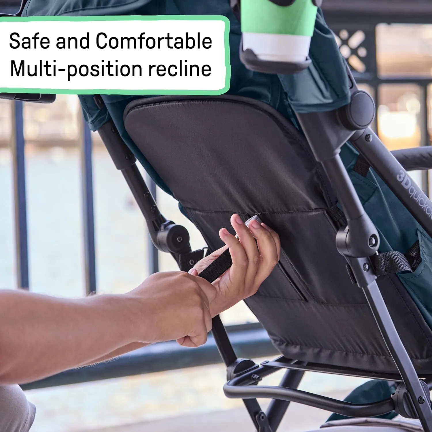 Summer Infant Ingenuity 3Dquickclose CS  Compact Fold Stroller  Lightweight Stroller with Oversized Canopy, Extra-Large Storage and Compact Fold, Deep Ocean