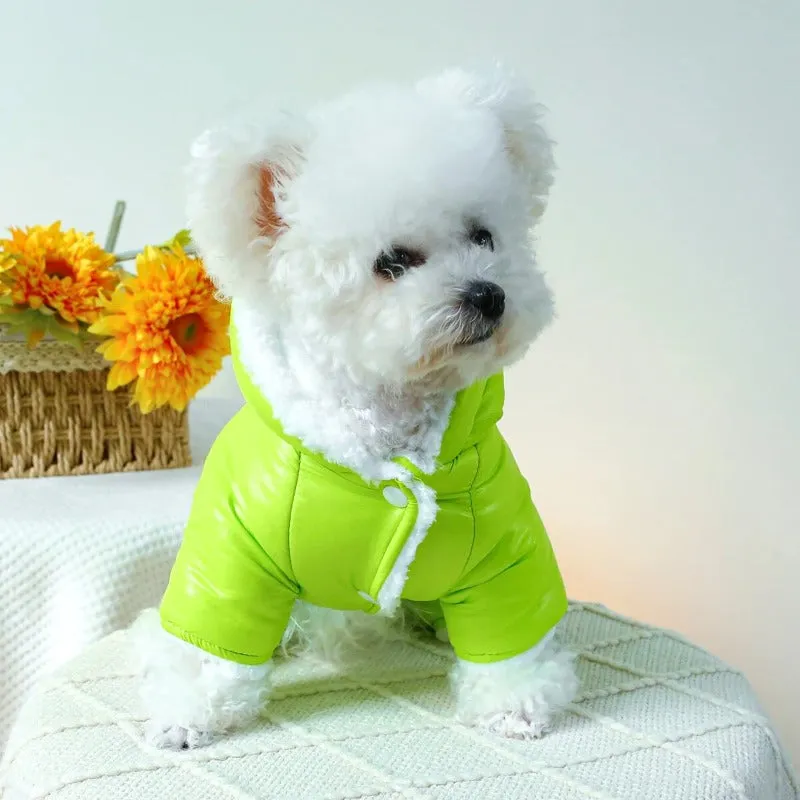 Thickened Warm Dinosaur Four legged Dog Fur Coat with Hat