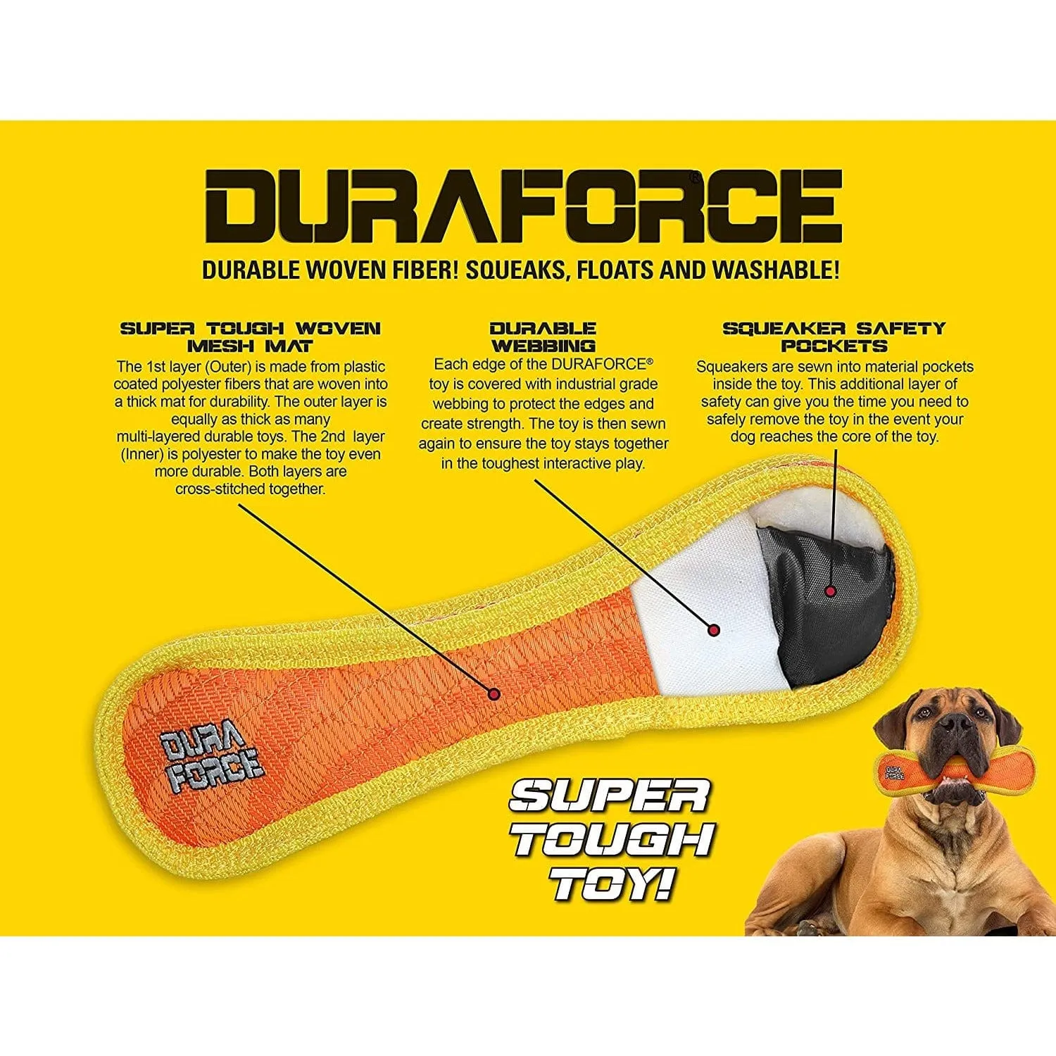 Tuffy DuraForce Blue Duck Plush Dog Toy