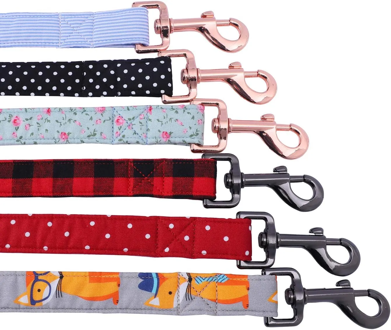 Unique Style Paws Durabel Dog Leash Matching Collar 6 Colors and 3 Size Soft and Comfy Handle for Dogs and Cats