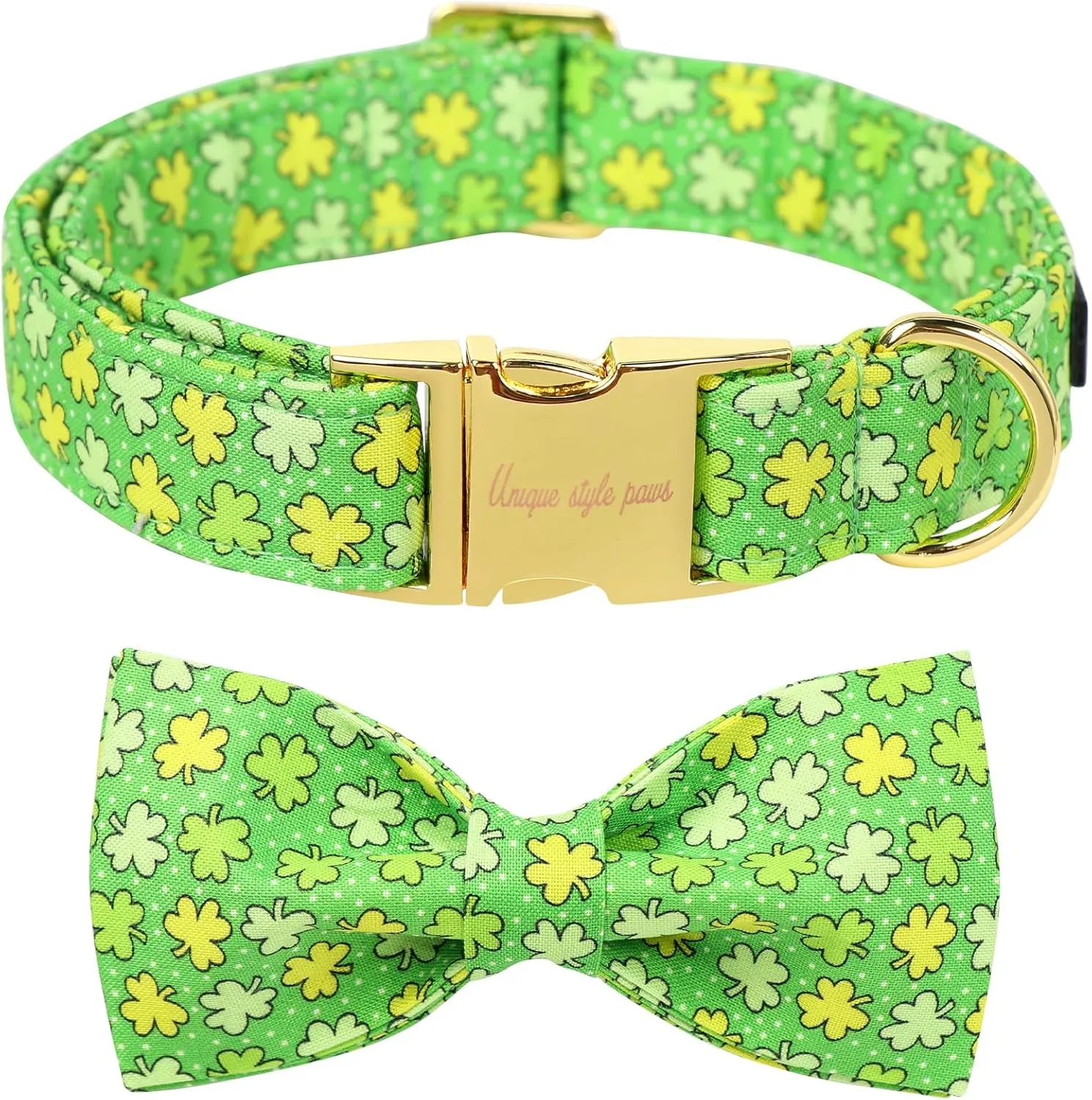 Unique style paws St. Patrick's Day Dog Bandana Clover Bandanas with Flower for Small Medium Large Boys Girls Dogs