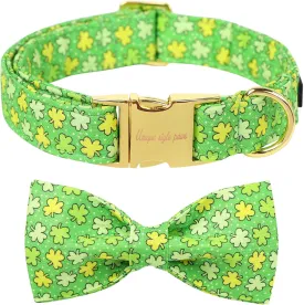 Unique style paws St. Patrick's Day Dog Bandana Clover Bandanas with Flower for Small Medium Large Boys Girls Dogs