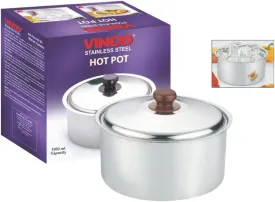 Vinod Stainless Steel Hot Pot, Insulated Serving Bowl for Hot & Cold Foods, Long Lasting Temperature Retention, Stylish & Durable, Ideal for Home and Travel, 1000ml, Pack of 1, Silver, VS_HP_1000ML