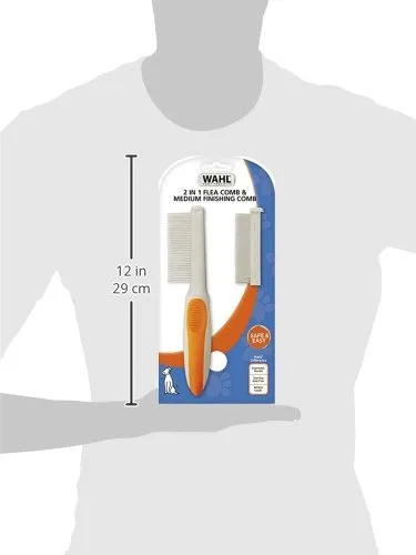 Wahl 2-in-1 Flea/Finishing Pet Comb to detect fleas, flea eggs, ticks (1 Pack)